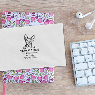 Donskoy Cat Return Address  Rubber Stamp