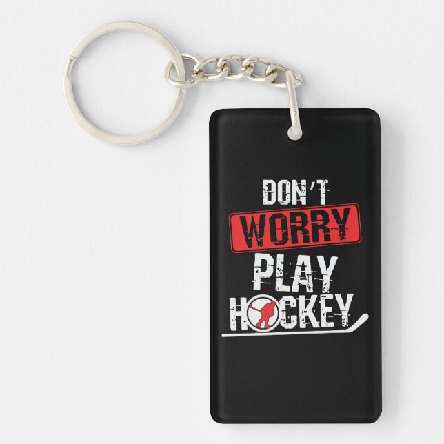 Don't adjust play Ice hockey Keychain (Front)