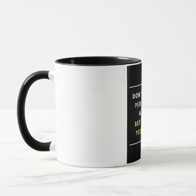 Don't aim for perfection - Quote Teacup Mug (Left)