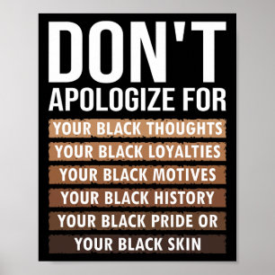 Don't Apologize For Your Black Skin Juneteenth Bla Poster