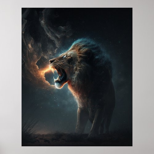 Dont approach angry lion poster