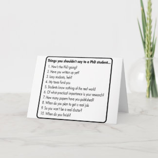Don't ask a PhD Card