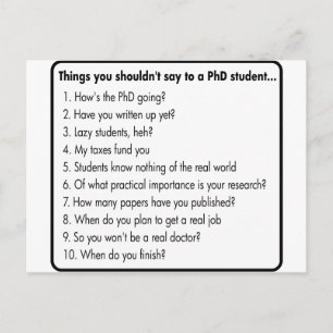 Don't ask a PhD Postcard