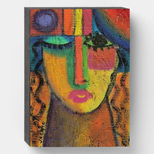 Don't Ask Abstract Acrylic Painting on OSB Wooden Box Sign (Front Vertical)