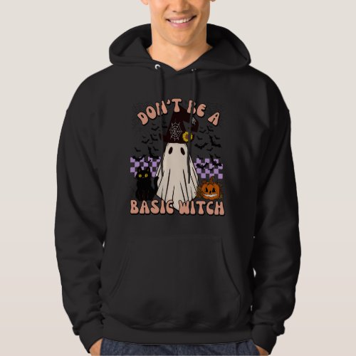 Dont Be A Basic Witch Cat Halloween Pumpkin Fall S Hoodie