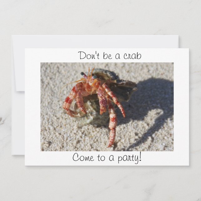Don't be a crab, Come to a party! Invitation (Front)