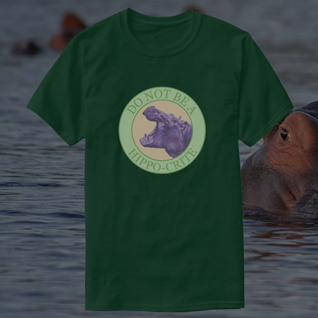 Don't Be A Hippocrite - Punny Purple African Hippo T-Shirt (Creator Uploaded)