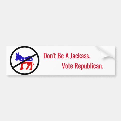 Dont Be A Jackass Bumper Sticker