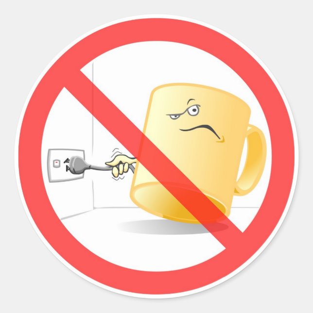 Don't be a Mug, Use the Plug! Colour Sticker (Front)