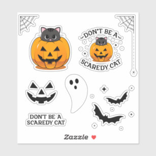 Don't Be A Scaredy Cat Sticker Cutouts