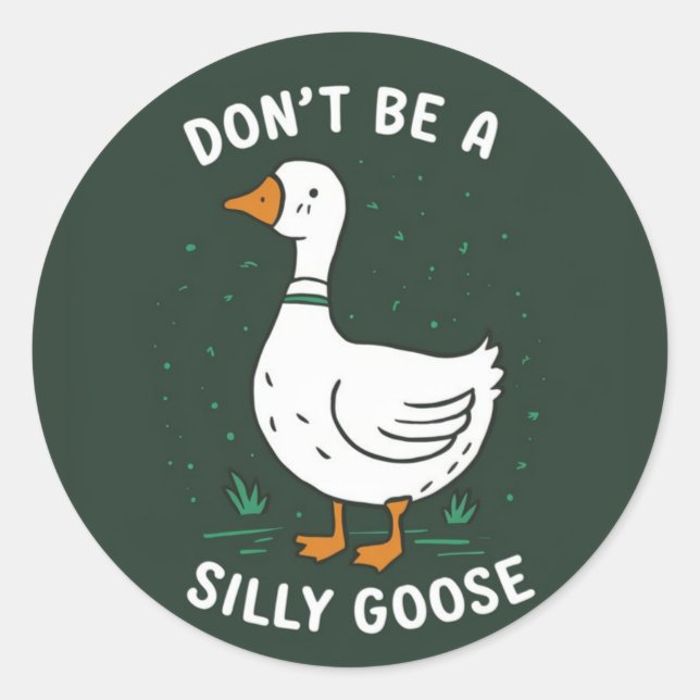 Don't Be A Silly Goose, Silly Goose  Classic Round Sticker (Front)