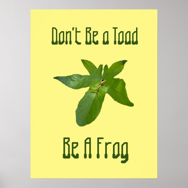 Don't Be A Toad, Be A Frog, Poster (Front)