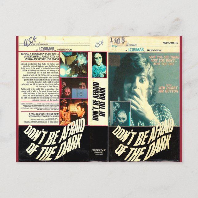 DON'T BE AFRAID OF THE DARK RETRO VHS POSTCARD (Front)