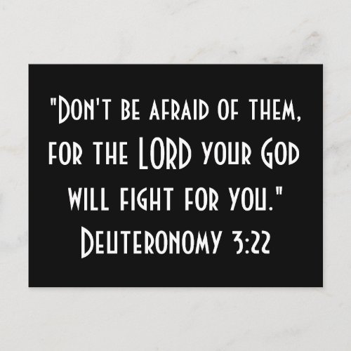 Dont be afraid of them Deuteronomy 322 Quote Postcard