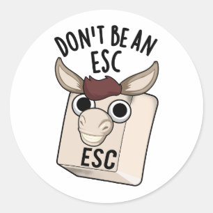 Don't Be An Esc Funny Keyboard Pun  Classic Round Sticker