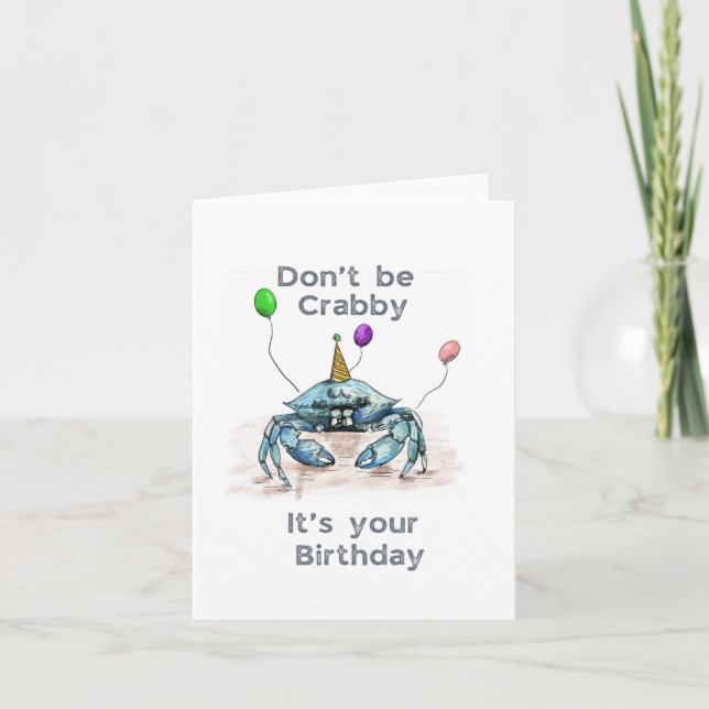 Don't Be Crabby Birthday Card (Front)