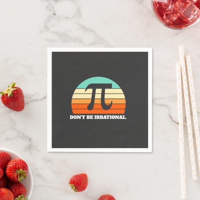 Don't Be Irrational Retro Pi Day Math Teacher Gift Napkins (Insitu)