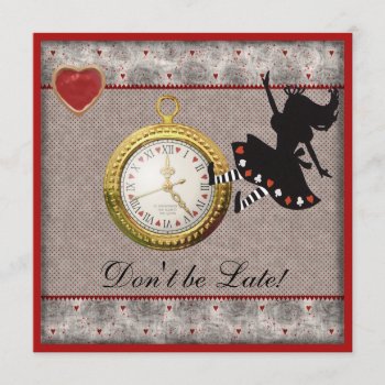 Don't Be Late Alice In Wonderland Birthday Party Invitation by GroovyGraphics at Zazzle