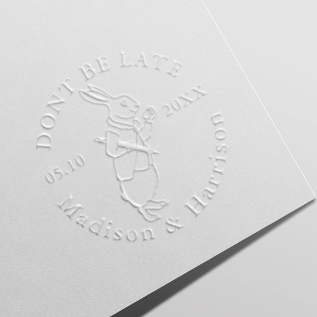 Don't Be Late Alice In Wonderland Rabbit Wedding Embosser (Creator Uploaded)