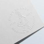 Don't Be Late Alice In Wonderland Save Our Date Embosser<br><div class="desc">Have your guest mark their calendars for your very important date with our beautifully designed vintage Alice in Wonderland-themed wedding save the date embosser. Perfect for an Alice in Wonderland-themed wedding. We've meticulously restored the iconic Alice in Wonderland illustration by hand sketching and bringing it to life. Customize with your...</div>