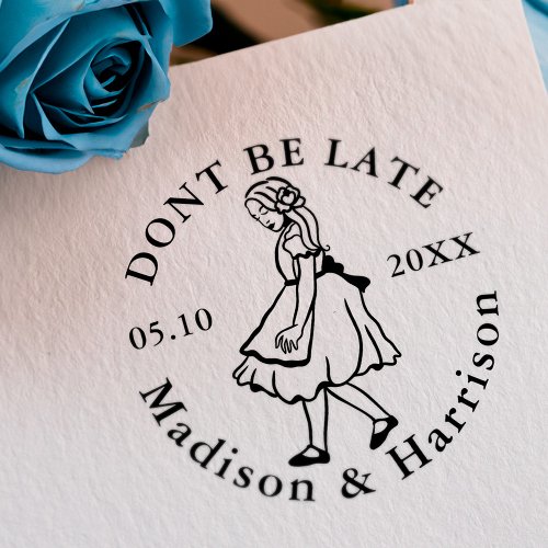 Dont Be Late Alice In Wonderland Save Our Date Self_inking Stamp