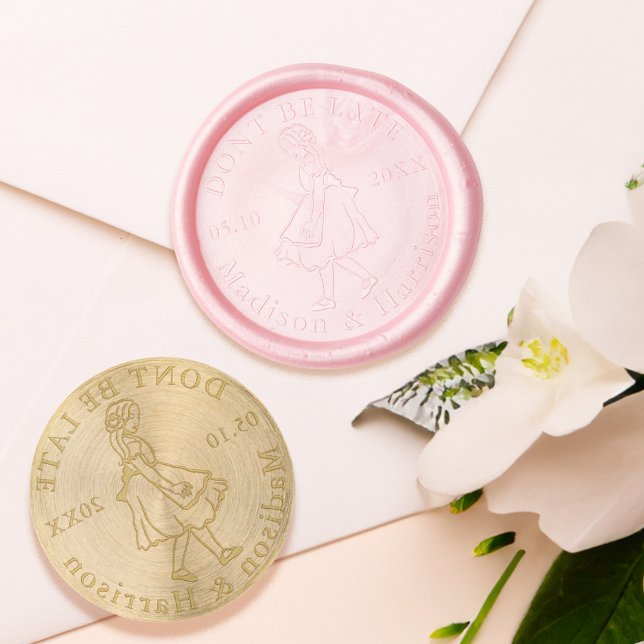 Don't Be Late Alice In Wonderland Save Our Date Wax Seal Stamp (Don't Be Late Alice In Wonderland Save Our Date Wax Seal Stamp)