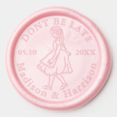 Don't Be Late Alice In Wonderland Save Our Date Wax Seal Sticker (Front)