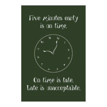 Don't Be Late! Classroom Poster