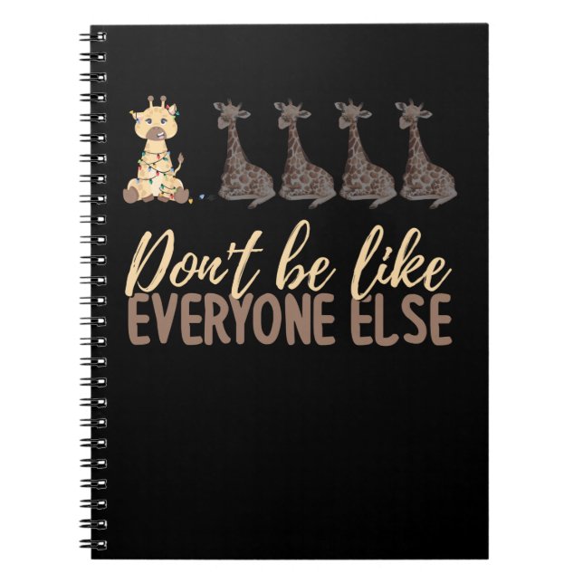 Don't be like everyone else Christmas Giraffe Notebook (Front)