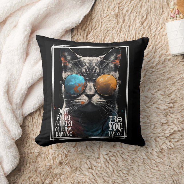 Don't be like the rest of them be like yourself! throw pillow (Blanket)