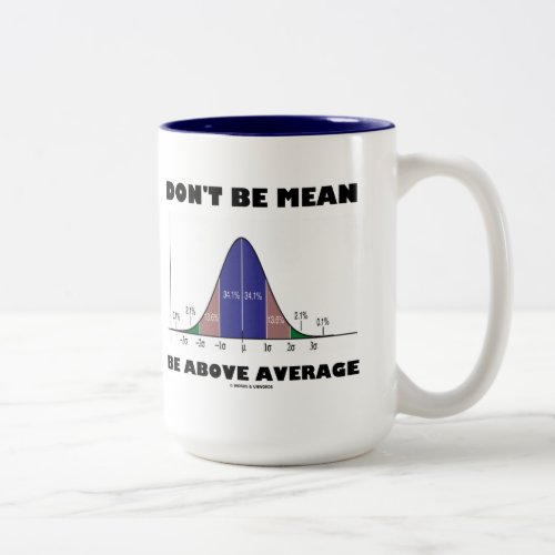 Dont Be Mean Be Above Average Statistics Humor Two_Tone Coffee Mug