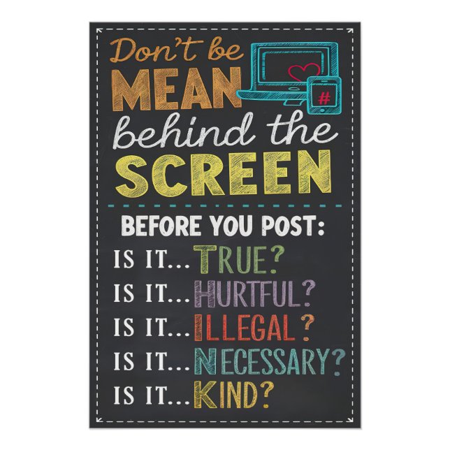 Don't Be Mean Behind the Screen Poster (Front)