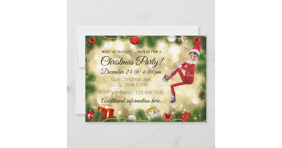 Don't Be Naughty Christmas Party Invitation Zazzle