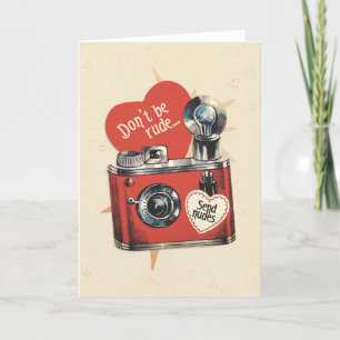 DON'T BE RUDE - naughty retro Valentines day card