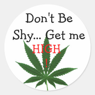 Don't Be Shy... Get Me High! Classic Round Sticker