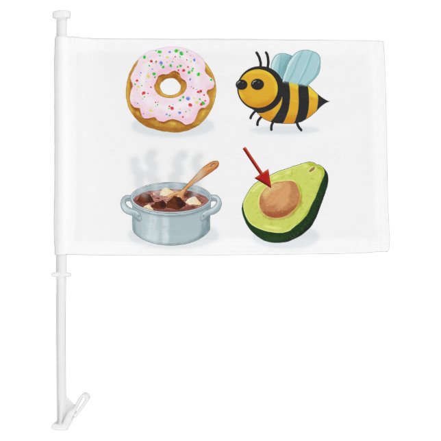 Don't Be Stupid Rebus Car Flag (Front)