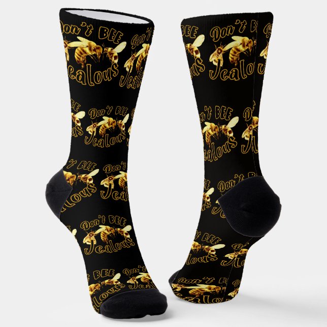 Don't Bee Jealous Funny Quote  Socks (Angled)
