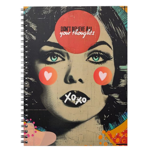 Don't believe all your thoughts Portrait Notebook (Front)