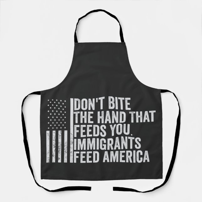 Don't Bite the Hand That Feeds You American Apron (Front)