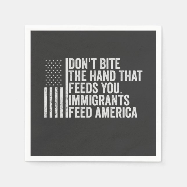Don't Bite the Hand That Feeds You American Napkins (Front)