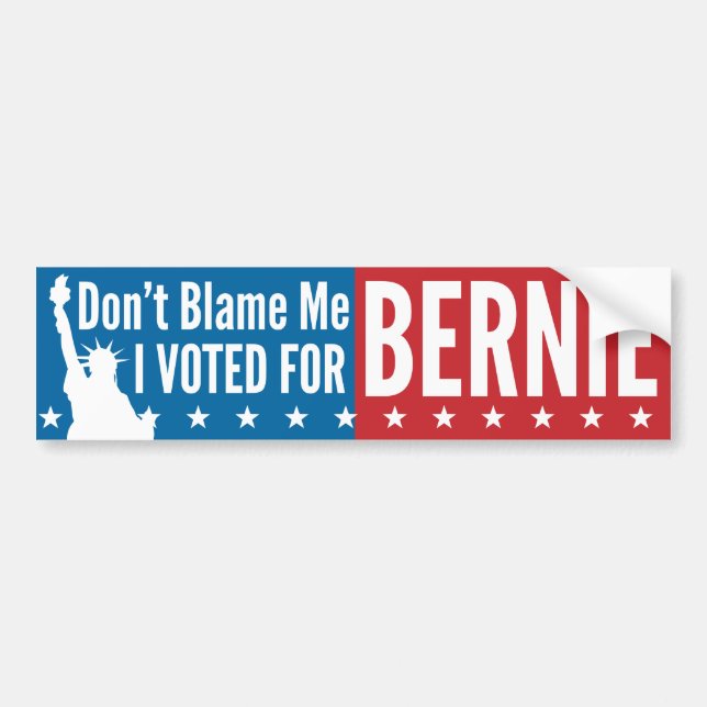 Don't Blame Me I Voted For Bernie Bumper Sticker (Front)