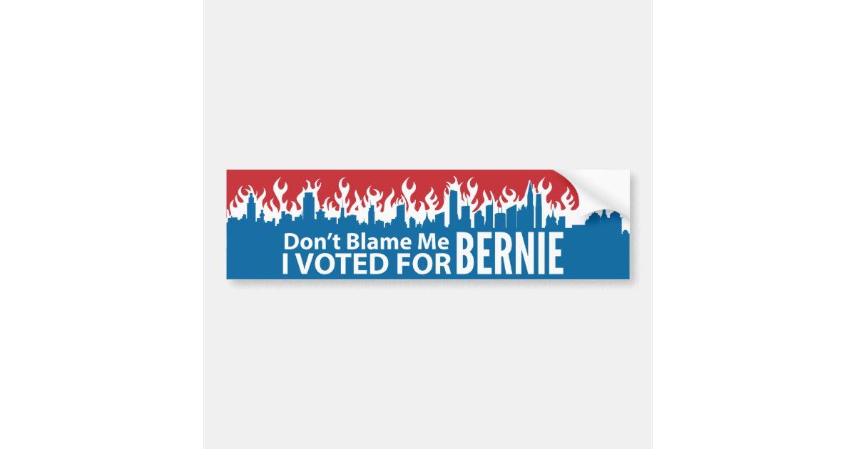 Dont Blame Me I Voted For Bernie Bumper Sticker Zazzle 