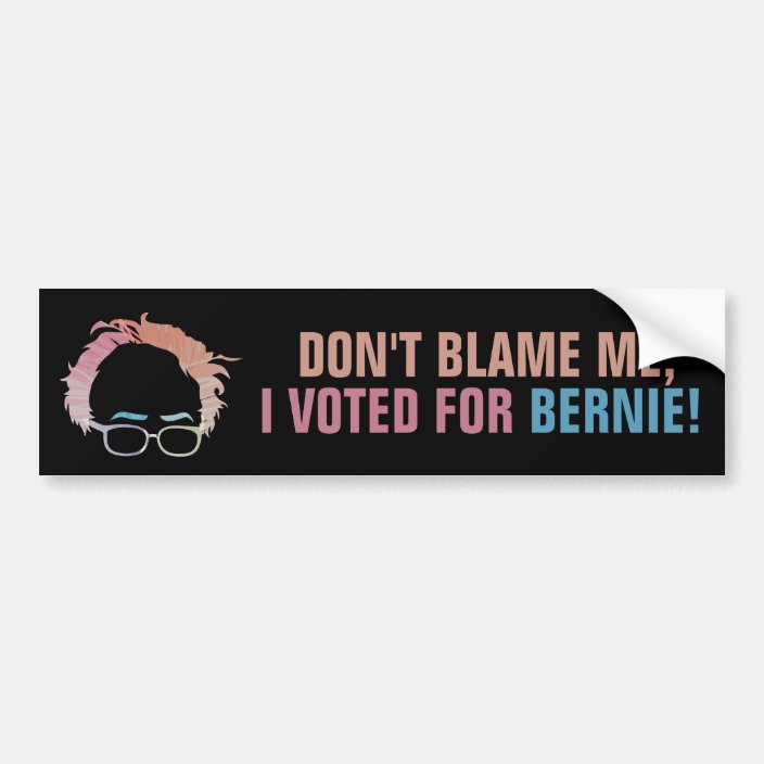 Dont Blame Me I Voted For Bernie Bumper Sticker 