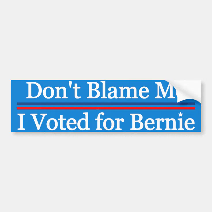 Dont Blame Me I Voted For Bernie Bumper Sticker Zazzle 