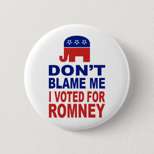 Don't Blame Me I Voted For Romney Button