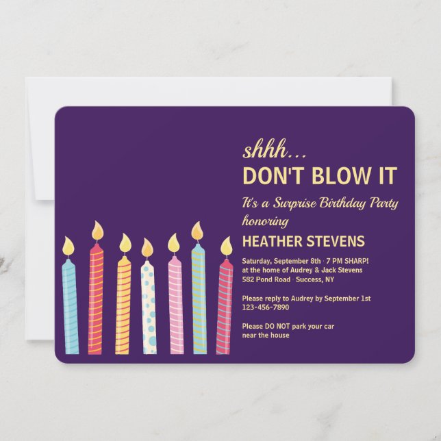 Don't Blow It Surprise Party Invitation (Front)