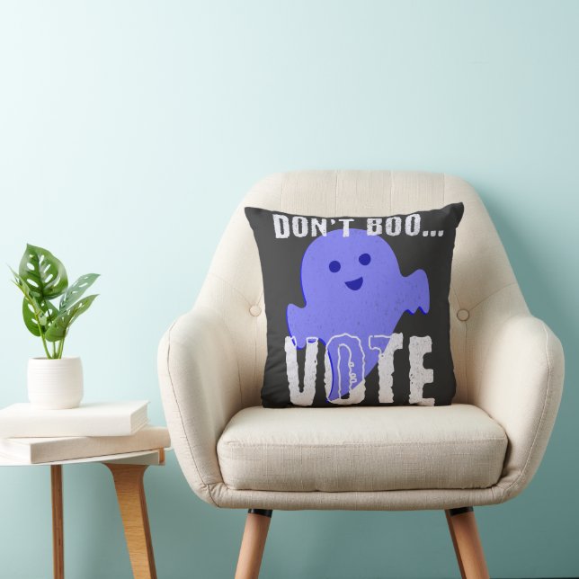 Don't Boo Vote Black & Blue Throw Pillow (Chair)