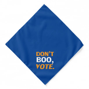 Don't boo, vote blue orange Halloween dog Bandana