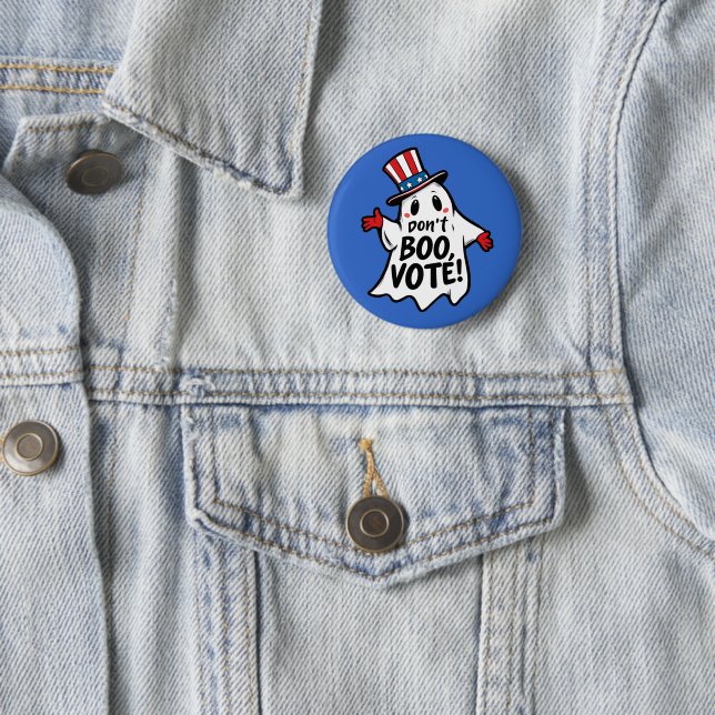 Don't Boo, Vote! Fun Political Halloween Mashup Button (In Situ)