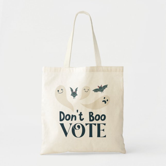 Don't Boo Vote Ghosts and Bats Tote Bag (Front)